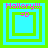 Four identical pixel-art display "Mallory!!!" text above nested square frames with a smiley face, each showing a different frame of an animation cycle