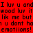 A pixelated text-based image with four quadrants displaying identical phrases in varying color schemes.