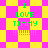 Green text "I LOVE TIMMY !!!!!!!!!" on a yellow and pink checkered background with diamond-shaped pattern variations.