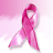 Static pixelated pink ribbon icon on gradient background with soft shadows and dithering effects.