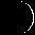 A black-and-white animation of a white crescent moon transitioning through phases to a full circle and back to crescent, displayed in a with
