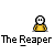 Pixel art animation of a yellow-shirted figure and scythe-wielding reaper interacting across frames, with text "The Reaper" below each frame.