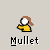 Pixelated character with white face and brown hair in yellow shirt, four variations showing different arm positions and hair length, labeled 'Mullet' below.