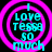 Four identical circular icons with pink concentric rings and cyan text reading "I LOVE TESSA SO MUCH" on black background.