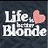Pixelated icon with white text 'Life Blood' on dark background, pink heart symbol to right of text.