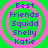 Four identical circular icons with green backgrounds, pink concentric rings, and purple text reading Best Friends Squidd Shelly Katie arranged vertically.