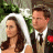 A contact sheet of two animated frames showing a pixelated wedding scene with a bride and groom on the left, and green text reading "Original Icons .com" on the right against a dark background.