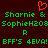 A static pixel art image with a dark red background, green text, and an orange heart symbol above the text.