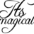 A black-and-white pixelated image of stylized cursive text with decorative flourishes on a white background.
