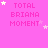 Pink background with repeated text "TOTAL BRIANA MOMENT" in pink, scattered white stars, and a gray rectangle in the bottom-right corner.