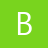 A pixelated white capital letter B centered on a solid green background with slight anti-aliasing on the letter's edges.
