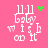 Pixelated text and green symbols on pink background with four distinct animation states showing green heart and green dot clusters changing position.