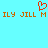 Pixelated red heart symbol above repeated orange text on cyan background.