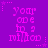 Purple background with repeated pink text 'your one in a million' and small star icons, each frame showing identical static content.