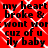 Red background with white crisscross pattern and black text repeating 'my heart broke & wont wor. cuz of u ily baby' in four identical quadrants.