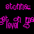 Pixelated pink text and symbols on black background with yellow rectangular overlays, showing animation changes in text visibility.