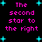 Pixelated text and cyan stars on black background, with repeated phrases and star positions shifting across frames.