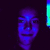 Pixelated face with blue lighting and dark hair, showing slight mouth movement across frames.