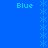 Blue background with four instances of the word 'Blue' and vertical of star-like symbols