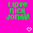 Green pixelated text on bright pink background reads "I love Nick Jonas!" with two white pixel hearts below.