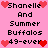 Pixelated pink background with black text and red heart icons arranged in two vertical