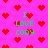 Pixelated pink background with red heart shapes and green text reading "I LOVE CODY" in multiple positions.