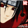 Anime character with red eyes and black hair in a of nine showing facial expressions, wearing red scarf and headband