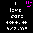 Pixelated text and a pink heart icon on black background, with identical static and animated versions side-by-side.