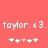 Pixelated text 'taylor. <3.' repeated twice on coral background with two of five white and pink heart symbols below