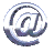 A contact sheet of 18 animated frames showing a metallic @ symbol rotating in various angles against a gray background.
