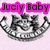 A static buddy icon with a pink background, featuring a grayscale Cheshire Cat face and 'Juciy Baby' text in magenta.