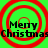 Four identical green backgrounds with red concentric circles and black text reading "Merry Christmas" in a