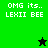Green and black pixelated icon with "OMG its.. LEXII BEE" text, featuring a star symbol that alternates between black on green background and green on black background.