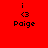 Red background with black pixelated text and symbols arranged vertically in two identical