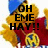 Animated icon of a yellow cartoon character in red clothing with blue accents, showing text changes across frames.