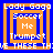 Four identical pixelated icons arranged in a , each featuring layered orange and blue squares with text reading "Lady Gaga" at the top, "Soccer Me Trumpet" below
