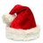Red Santa hat with white trim and pom-pom on a light background.