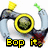 Animated icon shows a character with yellow hair, gray arms, and red torso performing actions with text labels below.