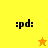:pd: text appears in black on yellow and orange backgrounds with a small star icon visible below the text.