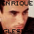 A pixelated image of a person's face with text overlays in two color variations.