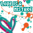 Animated contact sheet of a repeating pattern featuring teal and orange heart shapes with text overlays, displayed on a white background with scattered dots and lines.