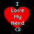 Red heart-shaped icon with cyan text "I Love My Nerd <3" on black background, showing two distinct animation states.
