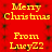 Red background with yellow text reading "Merry Christmas From LucyZ2" repeated in a pattern, each instance showing identical text and layout