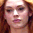 A split-frame contact sheet showing a pixelated close-up of a person with red hair on the left and green foliage with white text on the right.