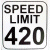 A static image shows a speed limit sign with 'SPEED LIMIT 420' on the left and 'Original Icons .com' text on the right.