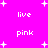 Bright pink background with white pixelated text and star shapes scattered across the image.