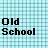 Static 50x50 pixel buddy icon with light blue and white checkered background featuring bold black text reading "Old School" in a retro digital font.