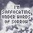 identical pixelated text displaying 'I'M SUFFOCATING UNDER WORDS OF SHRIEK' with varying letter color shifts