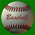 A pixelated baseball with red stitching and three lines of text on a green background.