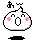 Pixelated white blob with pink cheeks and black eyes, displaying six distinct facial expressions across two on gray background